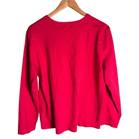 L.L. Bean Women’s Red Long Sleeve Crew Neck Shirt XL Cotton Blend Casual Cozy - Picture 4 of 7